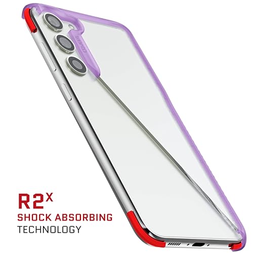 Image of Ghostek Covert Clear Samsung Galaxy S23 Plus Phone Case with Military Grade Shockproof Protection, Non-Slip Grip, Protective Silicone Cover Designed for 2023 Galaxy S23+ (6.6 inch) (Purple)