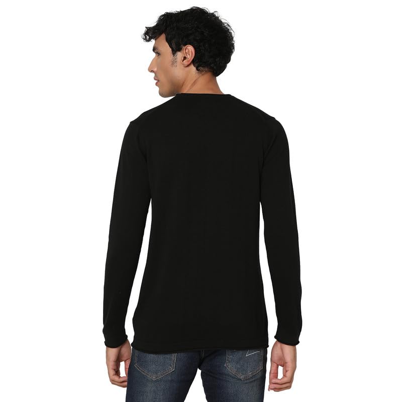 spykar Men Black Cotton Regular Fit Full Sleeve Round Neck Plain Sweater-picture-32