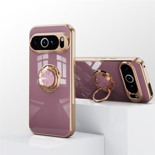 Coque Google Pixel 7A silicone violet pour regarder vos vidéos avec support anneau