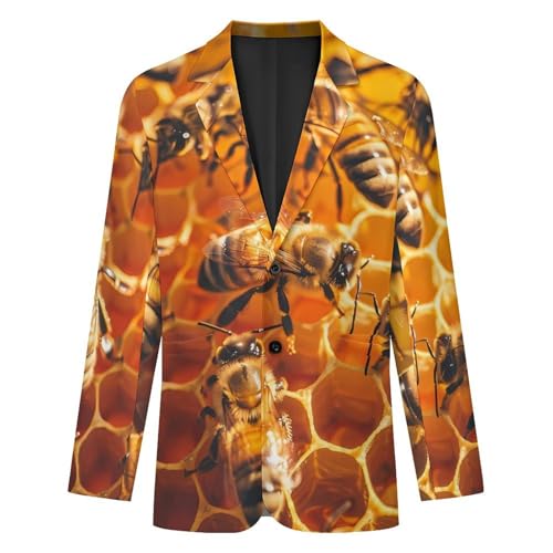 Honey Bee Men's Casual Blazers Slim Fit Sport Coats Blazer Two Buttons Suit Jacket for Work Party4
