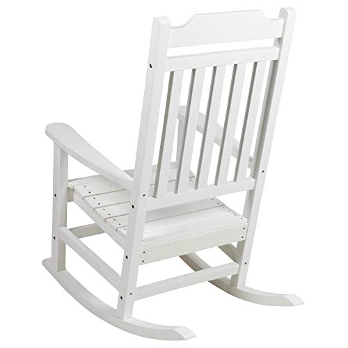 Image of Flash Furniture Set of 2 Winston All-Weather Rocking Chair in White Faux Wood