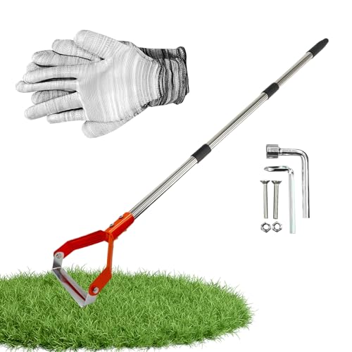 Zappa da Giardinaggio,Rastrello Manuale Regolabile con Asta Lunga 110-135 cm | Zappa A Per Diserbo Del Giardino - Per Scavare, Allentare, Zappare, Bordare, Trincee, Cortile, Fattoria, Patio, Prato, Ai