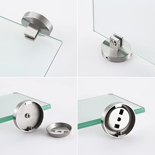 Kes Glass Shelf For Bathroom 16 Inches Bathroom Shelf With Tempered Glass Wall Mount Sus 304 Stainless Steel Brushed Finish, A2024S41-2 #TOP6