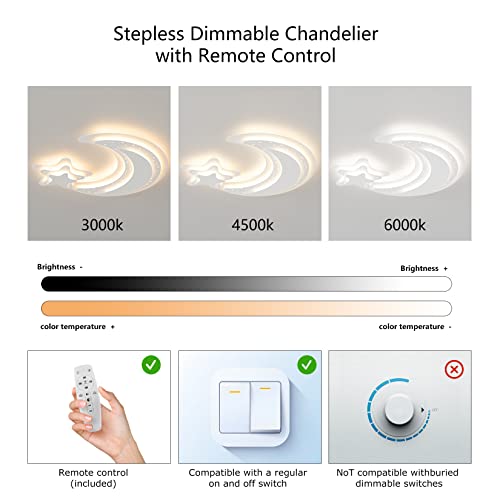 Iluminación LED de techo regulable con lámpara moderna de 6 focos 7