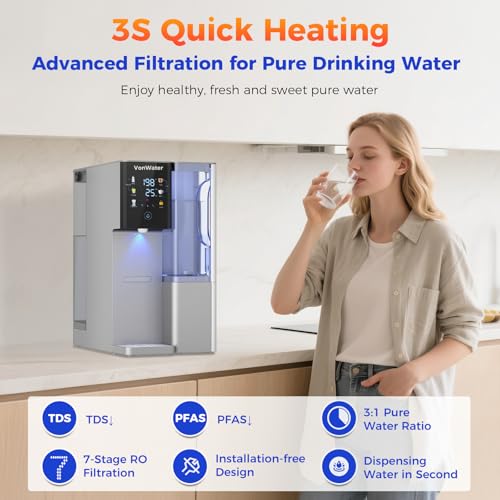 Image of CT910GH Reverse Osmosis Water Filter Countertop, 3S Instant Hot RO Water Filtration System, 7-Stage Water Purifier Removable Pitcher, NSF /ANSI 372,42,58, Reduce TDS PFAS, No Installation