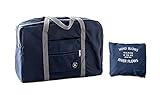 H&N Fashion Trip Organized Zipper Waterproof Tote Handbag Travel Bag with High Capacity Foldable Storage Duffle Bag Dark Blue