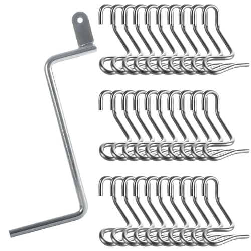 EATHEATY 30 Pack Fence Wire Tightener with 1PCS Tighteners Handle - Heavy Duty Barb Wire Tensioner Tool for Sagging Field Fences - No-Cut Repair Kit for 12.5 Gauge Wire Farm & Ranch Equipment