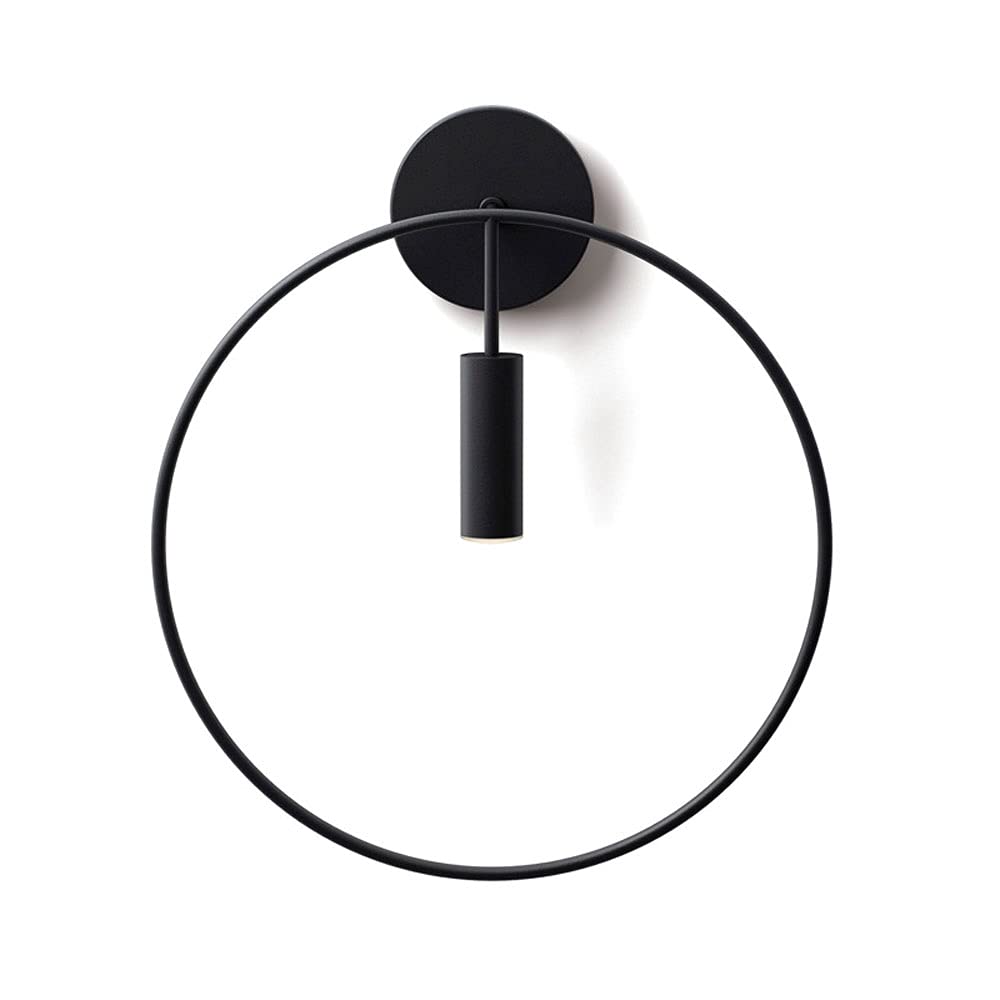 SXWNBIFH wall lamp Modern Wall Sconce Lamp Black Round Wall Mount Light, Industrial Metal Wall Lamps Minimalist Headboard Lighting Fixtures for Bedroom Living Room Hallway, GU10 Sconces