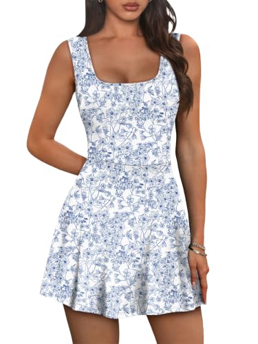 Image of NIASHOT Women's Athletic Dress with Built-in Shorts & Pockets Workout Tennis Golf Active Wear U Neck A-line Dresses