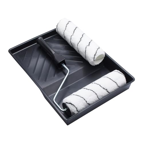 ProDec Advance 9 inch x 1.75 4 piece Twin Medium Pile Microfibre Woven Paint Rollers Cage Frame and Tray Set for Painting with Emulsion Paints on Interior Walls and Ceilings 9