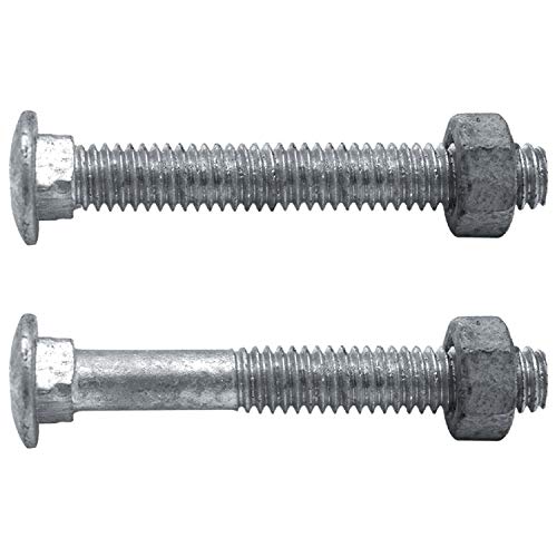 Image of Carriage Bolts 5 /16 inch-16 x 2-1 /4 inch w /Nuts Galvanized Bulk Carriage Bolt ~ Coarse Thread (100 Pieces)