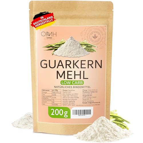 Guarkernmehl 200g Verdickungsmittel Guar Gum OMH nutrition backen Saucen andicken vegan natürlich