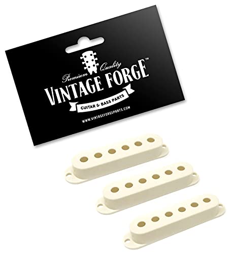 Vintage Forge Parchment Plastic Single Coil Pickup Covers For Fender Stratocaster Strat Electric Guitar (Set Of 3) Pcst-Par #TOP1