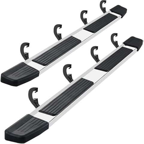 COMNOVA 6 INCHES Running Boards Steps Step Bars Compatible with 2019-2025 Chevy Silverado 1500, 2020-2025 Silverado/Sierra 2500HD/3500HD Crew Cab. A Pair Running Boards for Silverado Crew Cab Cover