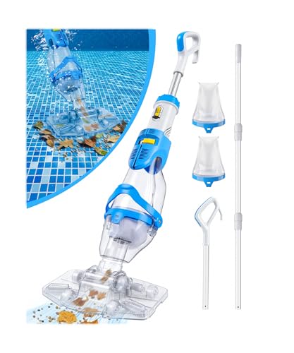 LanOcean 2026 Newly Cordless Pool Vacuum for Inground Pool, Flow Adjustable, Transparent Brush Head–Visible Cleaning, 19 GPM Powerful Suction Handheld Pool Vacuum for Above Ground Pool, 70Mins Runtime