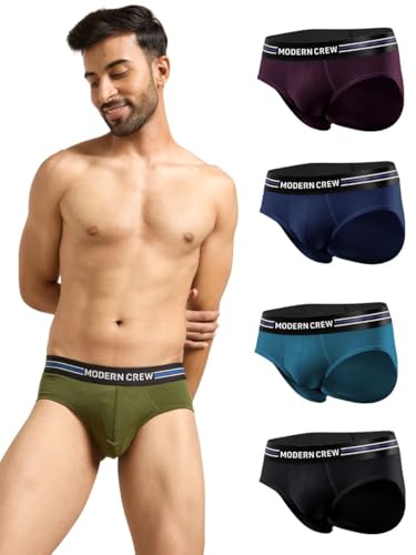 Image of Modern Crew CoolSense Cotton Briefs for Men| Super Combed Cotton with Stretch, Stay 3 Degrees Cool & Fresh, Anti-Bacterial| Microfiber Waistband