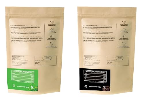 Image of Jaivik Uttarakhand - Green Tea, Black Tea (100g each) -Combo Pack of 2