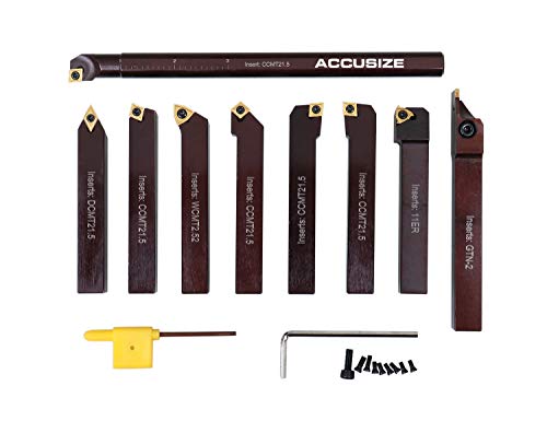 Accusize Industrial Tools 2988-0012 1/2 Inch 9 Pieces/Set, Indexable Carbide Turning Tools And Boring Bar thumb #3
