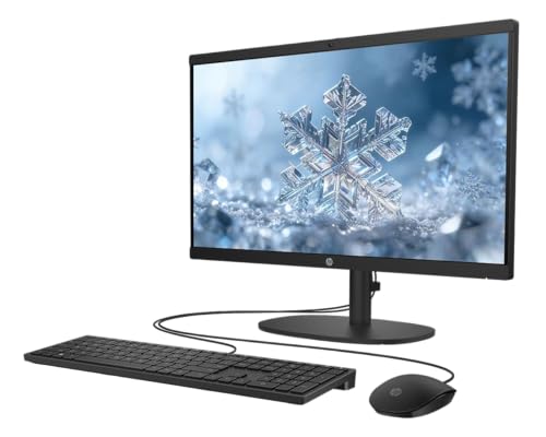 Image of HP 21.5 inch FHD All-in-One Desktop Computer, 32GB RAM 2TB SSD, Intel N200 Processor, Keyboard & Mouse Included, PLUSERA 8-in-1 Hub, Windows 11, Jet Black