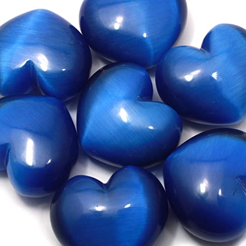 CrystalAge Blue Cat's Eye Heart ~45mm
