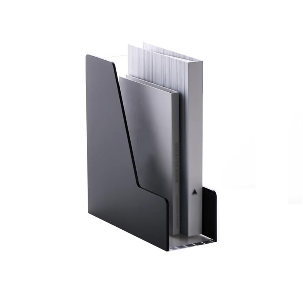J9V4G6S3B5 Desktop File Rack Magazine File Holder, Space-Saving Organizer for Paper Documents(Black)