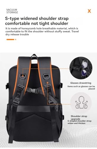 Lunapack Backpack Expandable Air Compression System, Flight Approved Carry On Backpack Lightweight Travel Bag (Green upgrade + air pump)3