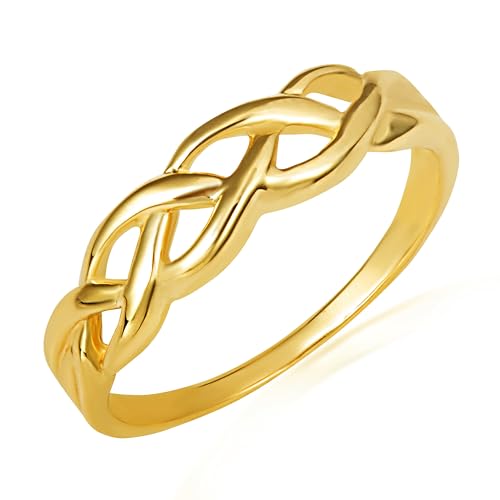 Dainty 14k Yellow Gold Infinity Celtic Knot Promise Ring for Women