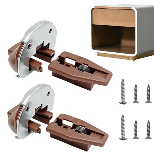 Guías y guías para cajones - Tope deslizante para cajones bajo montaje,Guías de riel de pieza de repuesto para que no son de cabina, mesa de buffet, gabinetes de cocina retro