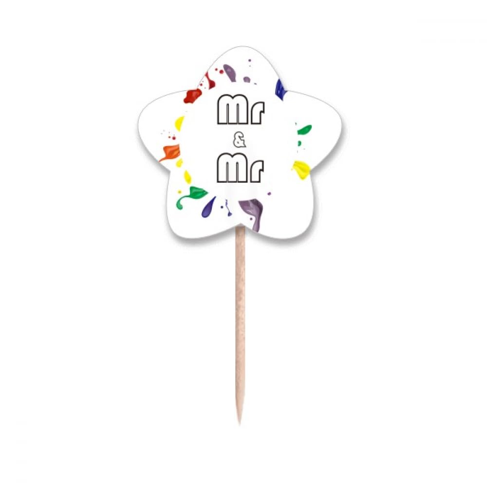 Cure-dents LGBT Mr & Mr arc-en-ciel pour un buffet de mariage gay réussi