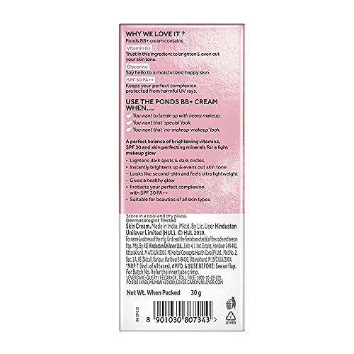 POND'S BB+ Cream, Instant Spot Coverage + Light Make-up Glow, Natural 30g - Image 6