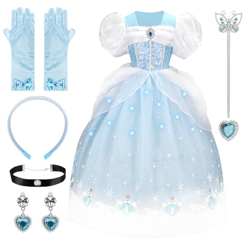 Vestido de princesa Cenicienta para niñas 3-4 años miniatura 1