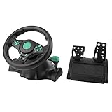  180-Grad-Drehung Gaming Vibration Racing Lenkrad mit Pedalen für Xbox 360 für PS2 für PS3 PC USB-Auto Lenkrad - schwarz & grün