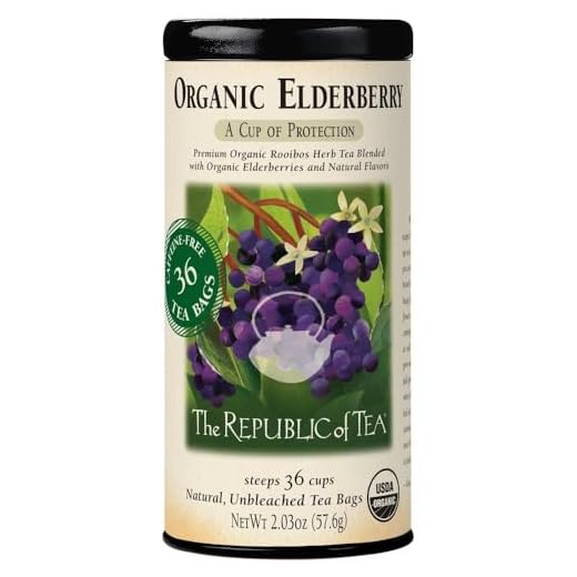 The Republic of Tea Organic Elderberry Herbal Tea, 36 Tea Bag Tin