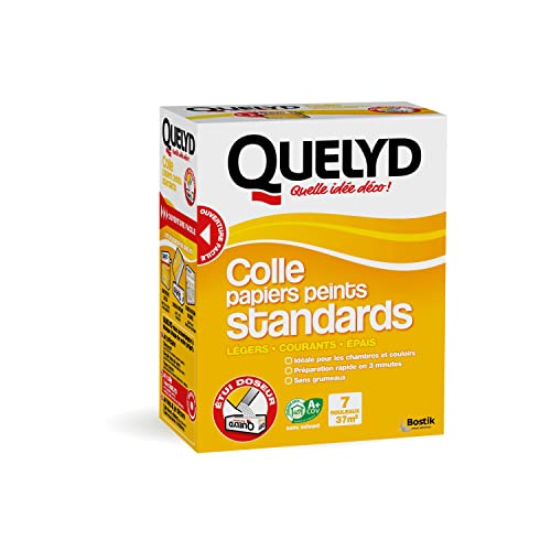 Quelyd Colle Papiers Peints Standards – Idéale pour Chambres et Couloirs – Prête en 3 Minutes – Dosage Ultra Facile – Sans Grumeaux – Sans Solvant...