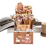 immagine prodotto Capybara - Penne Capybara da 0,5 mm, motivo cartone animato, 48 pezzi di cancelleria per inchiostro liscio, per bambini, studenti, casa, ufficio, feste, bomboniere per ragazzi e ragazze