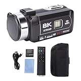 Zunate 8K-Videokamera, 3-Zoll-Touchscreen, 18-facher Digitalzoom, 64 MP Videoaufzeichnungs-Camcorder mit WLAN und LED-Licht, für Reise-Vlogging und Live-Streaming