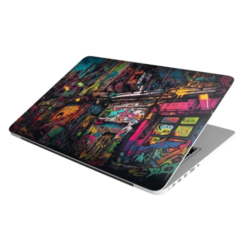 Image of Full Laptop Skin Stickers Bubble-Free Sticker for Laptops Upto 15.6 inch Compatible with Apple /Dell /HP /Lenovo /Sony (Dustproof|Waterproof|Scratchproof|Reusable) V1 GRAF BLDNG FL