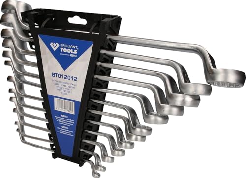 Jeu de Clés Polygonales Contre Coudée - 12 Pièces BT012012 - Clés Polygonales dans un Porte Outils - Forgé en Acier Chrome Vanadium - Anneaux Pliés à 75...