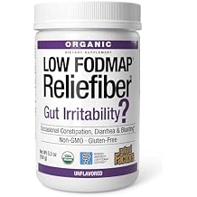 Natural Factors Organic Low FODMAP Reliefiber Powder - Digestive Health Support Supplement with Dietary & Soluble Fiber - Gut Health Support Aids Mild Bloating - Unflavored, 5.3 oz 30 Servings