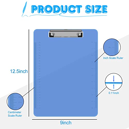 Herkka PLASTICCLD-15-170G Clipboards, Herkka 15 Pack Upgrade Plastic Clipboards Low Profile Clip Standard A4 Letter Size, Assorted Transparent Color thumb #1