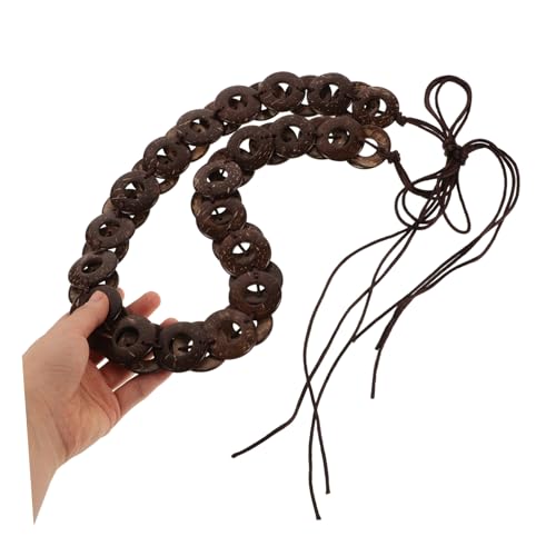 One-of-a-kind Coconut Belt Women's Woven Waistband Fashion Accessory Brown for Dress3
