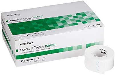 McKesson Surgical Tape, Non-Sterile, Air Permeable Paper, 1 in x 10 yd, 12 Count