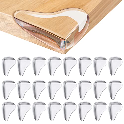 LORELO 24 Stück Eckenschutz,Kantenschutz Baby,Transparent Schutzecken-Eckenschutz für Verschiedene Möbel,um das Baby und ältere Menschen vor Verletzungen zu schützen Cover