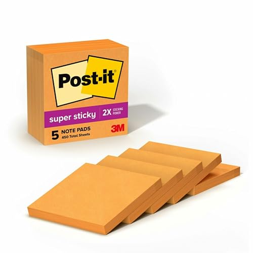 Post-it Super Sticky Notes petit format orange fluo bloc note adhésif amovible