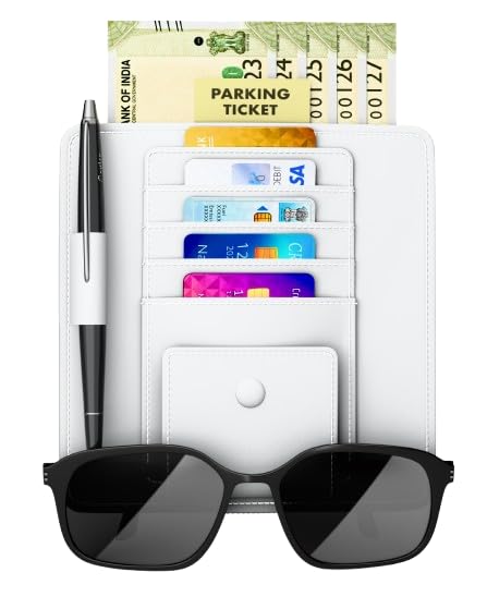 Image of FEDUS Premium Car Organiser and Storage Car Document Holder, Sunglasses Holder for Car, Car Sun Visor Organizer Car all New Accessories Multipocket Pouch Auto Interior Accessories for Truck, SUV, Van