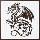Dragon Stencil – Mythical Fantasy Creature Design Template Pattern Reusable Art Stencil for Painting, Crafting and DIY Projects