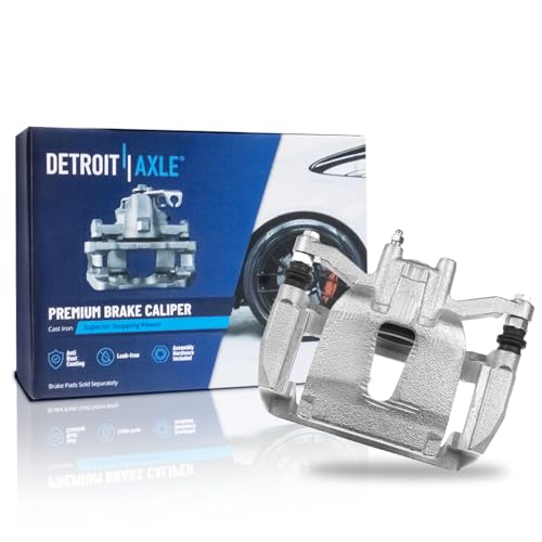 Image of Detroit Axle - Rear Left Brake Caliper for 2012-2016 2018-2020 Ford F-150 | 2012-2018 Lobo, Disc Brake Caliper w /Bracket 2013 2014 2015 Replacement Driver Side Assembly