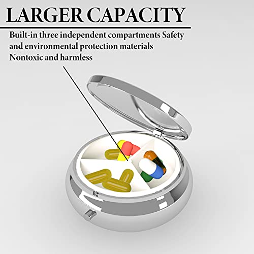 Pill Box - Lizimandu 3 Compartment Medicine Pill Case,Portable Medicine Tablet Vitamin Holder Organizer For Purse Pocket Travel Gift(1 Pack,1-Flash Pink Leather) #TOP2