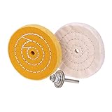 4 inch Buffing Polishing Wheel for Mini Bench Grinder or Drill with Useful Adapter White(50 Ply) Yellow(42 Ply)2/5
