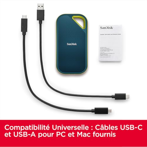 SSD portable SanDisk Extreme Pro 2TB avec chiffrement AES 256 bits